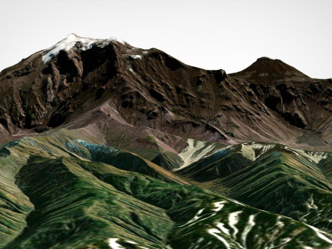 Volc&aacute;n Shiveluch Pen&iacute;nsula de Kamchatka Modelo 3D