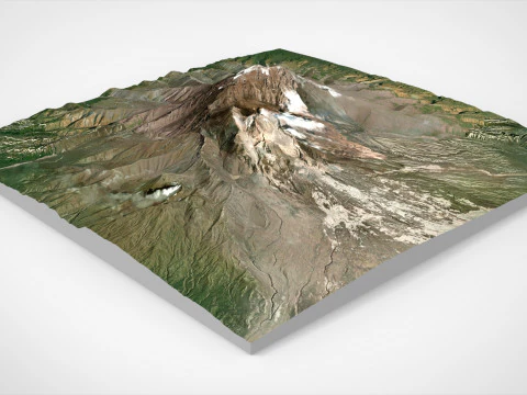 Vulcano Shiveluch Penisola di Kamchatka Modello 3D
