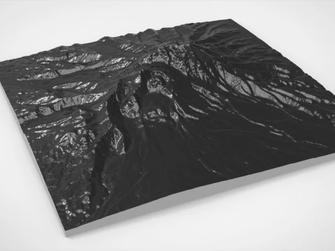 Vulcano Shiveluch Penisola di Kamchatka Modello 3D