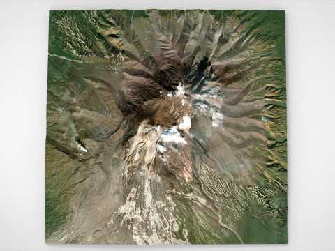 Volc&aacute;n Shiveluch Pen&iacute;nsula de Kamchatka Modelo 3D