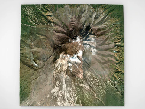 Vulcano Shiveluch Penisola di Kamchatka Modello 3D