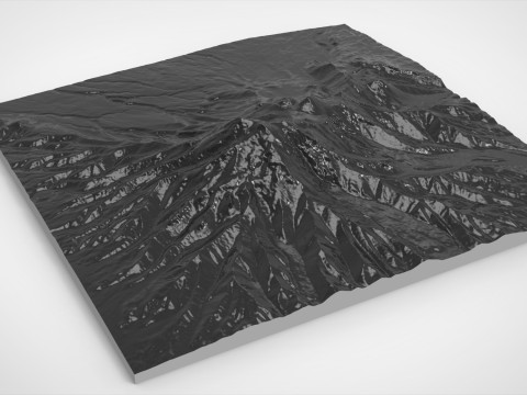 Volc&aacute;n Shiveluch Pen&iacute;nsula de Kamchatka Modelo 3D