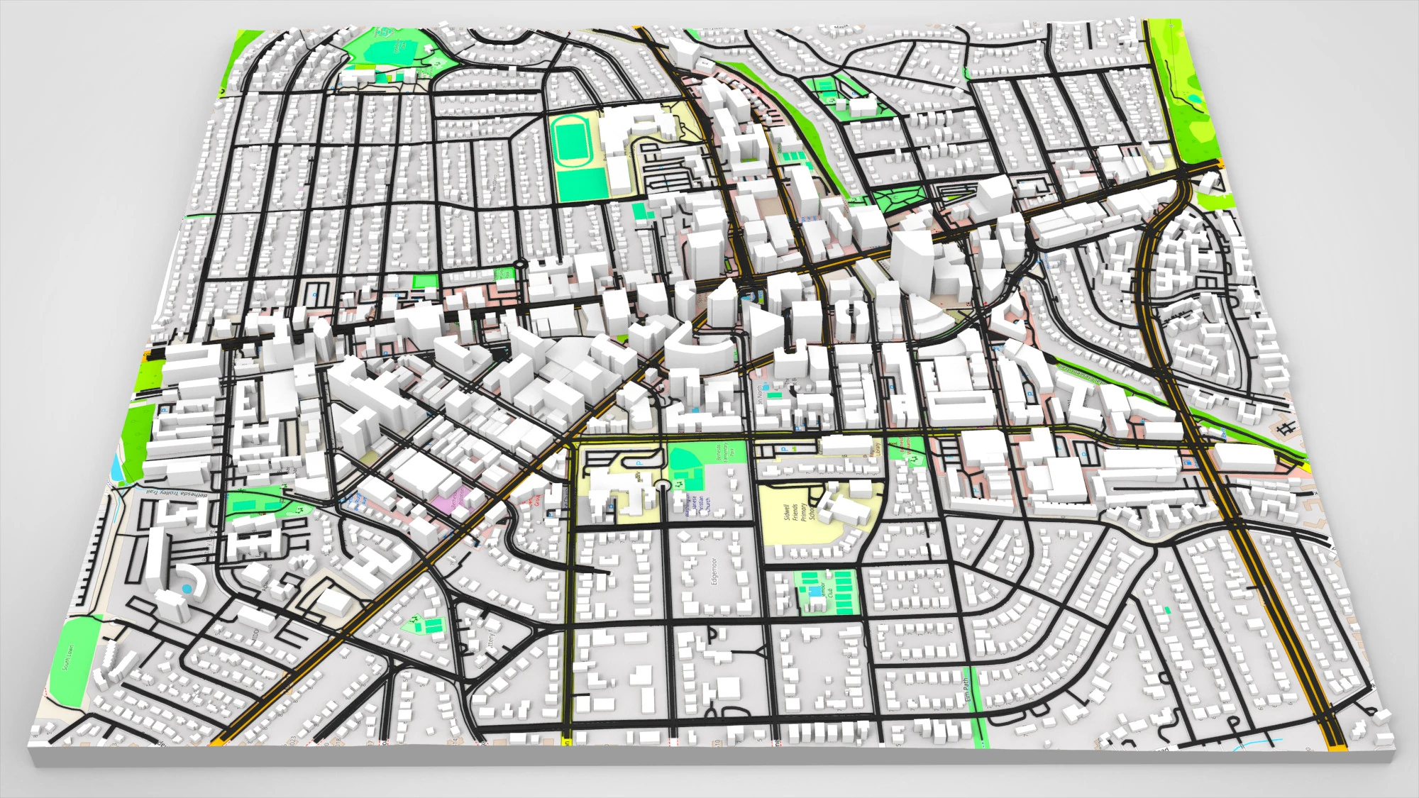 Paesaggio urbano Bethesda Montgomery County Maryland USA Modello 3D .c4d .max .obj .3ds .fbx .stl .blend