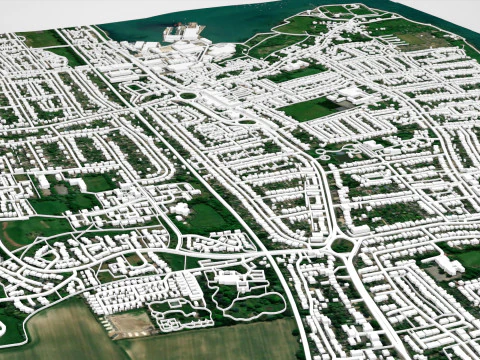 Cityscape Portchester England 3D Model