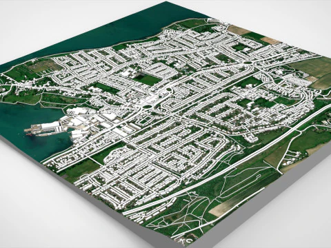 Cityscape Portchester England 3D Model