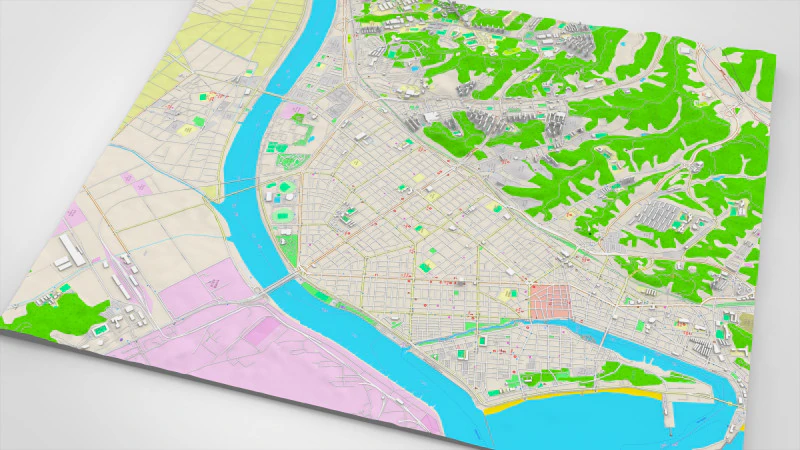 Paisaje urbano Pohang Corea del Sur Modelo 3D .c4d .max .obj .3ds .fbx .stl .blend 