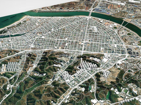 Paisaje urbano Pohang Corea del Sur Modelo 3D