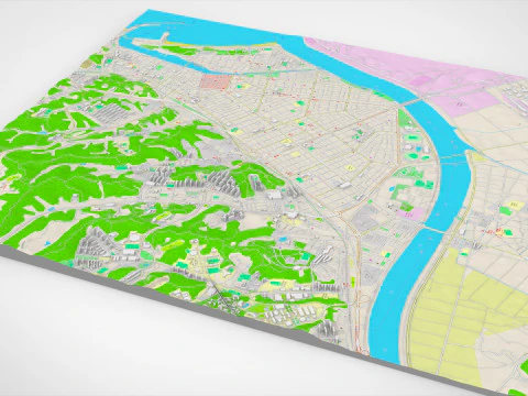 Paisaje urbano Pohang Corea del Sur Modelo 3D