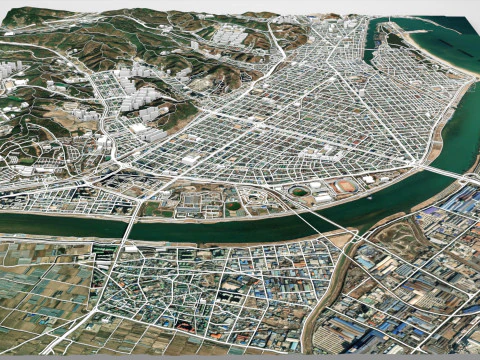 Paisaje urbano Pohang Corea del Sur Modelo 3D