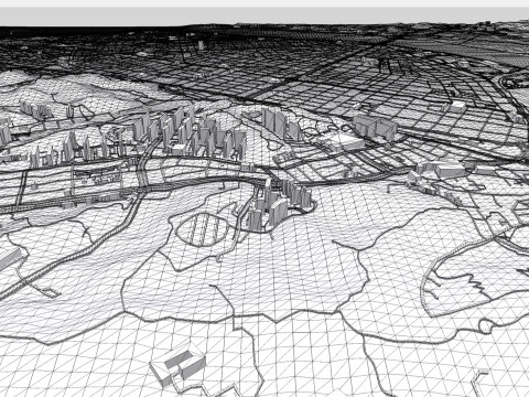 Paisaje urbano Pohang Corea del Sur Modelo 3D