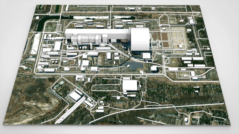 Paisaje urbano de la central nuclear de Chernobyl en Ucrania Modelo 3D .c4d .max .obj .3ds .fbx .stl .blend 