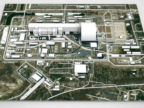 우크라이나의 코르노빌 원자력 발전소 풍경 3D 모델