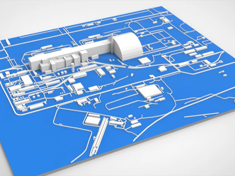 Paisaje urbano de la central nuclear de Chernobyl en Ucrania Modelo 3D