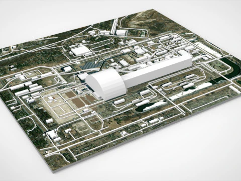 Paisaje urbano de la central nuclear de Chernobyl en Ucrania Modelo 3D