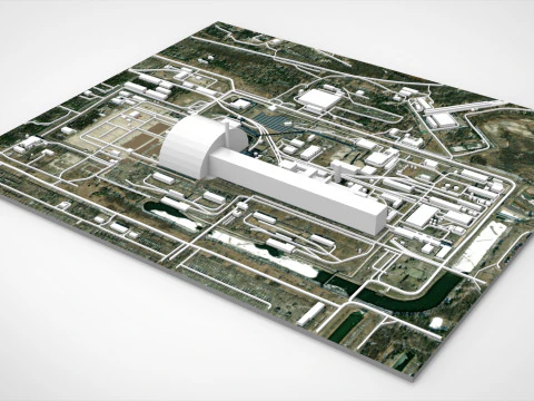 Paisaje urbano de la central nuclear de Chernobyl en Ucrania Modelo 3D