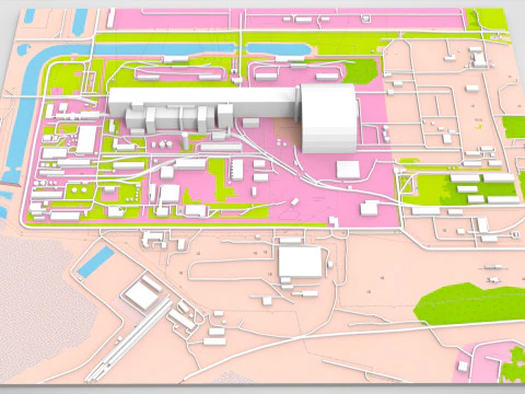 Paisaje urbano de la central nuclear de Chernobyl en Ucrania Modelo 3D