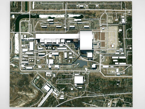 Paisaje urbano de la central nuclear de Chernobyl en Ucrania Modelo 3D