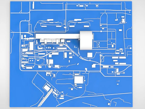 Paisaje urbano de la central nuclear de Chernobyl en Ucrania Modelo 3D