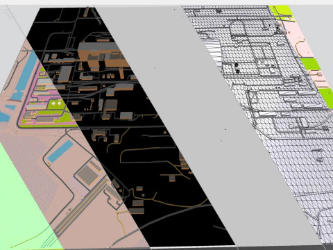 Paisaje urbano de la central nuclear de Chernobyl en Ucrania Modelo 3D