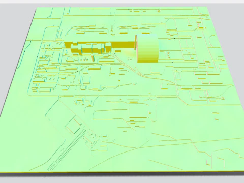 Paisaje urbano de la central nuclear de Chernobyl en Ucrania Modelo 3D