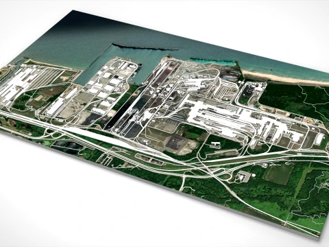 Cityscape Burns Harbor Westchester County Indiana United States 3D Model
