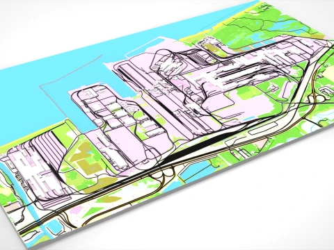 Cityscape Burns Harbor Westchester County Indiana United States 3D Model