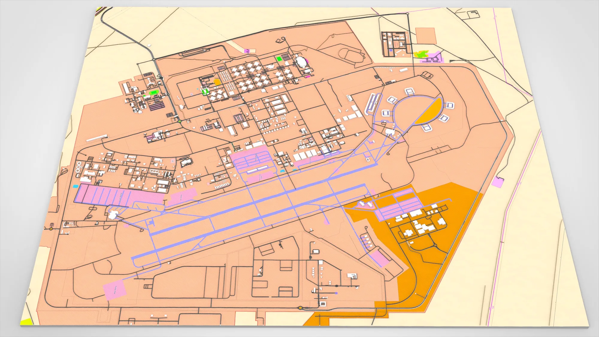 Al Udeid Air Base Doha Qatar 3D Model .c4d .max .obj .3ds .fbx .stl .blend