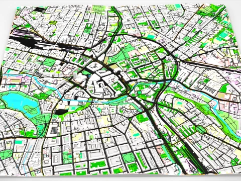Pejzaż miejski Chemnitz Niemcy Model 3D