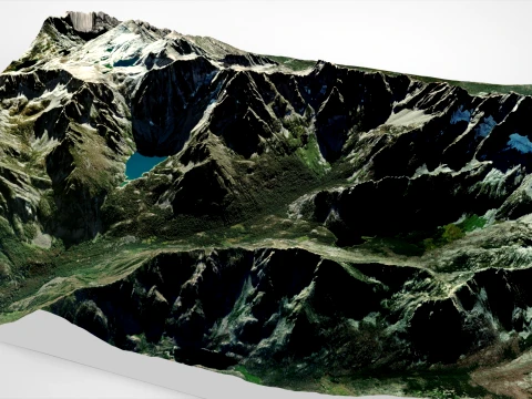 Mountain landscape Dragontail Peak Chelan County Washington 3D Model