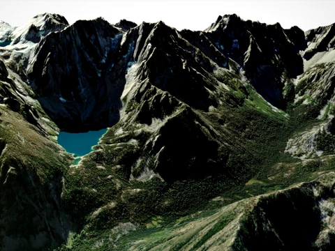 Mountain landscape Dragontail Peak Chelan County Washington 3D Model