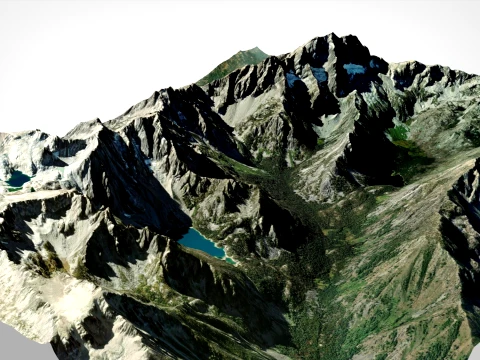 Mountain landscape Dragontail Peak Chelan County Washington 3D Model