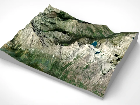 Mountain landscape Dragontail Peak Chelan County Washington 3D Model