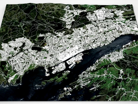 Pejzaż miejski Haugesund Rogaland County Norwegia Model 3D