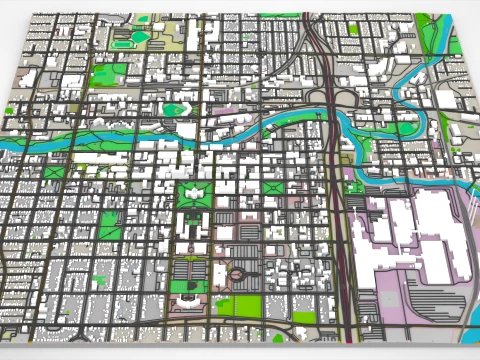 Paisagem urbana Lansing Estados Unidos Modelo 3D