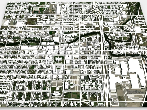 Cityscape Lansing United States 3D Model