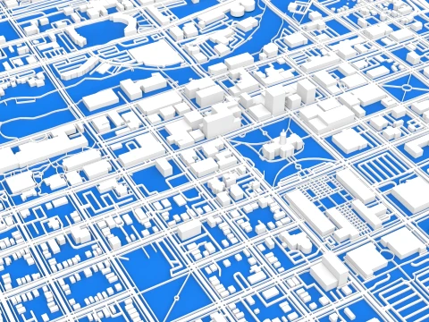 Cityscape Lansing United States 3D Model