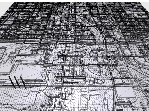Cityscape Lansing United States 3D Model