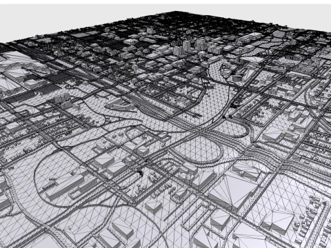 Cityscape Lansing United States 3D Model