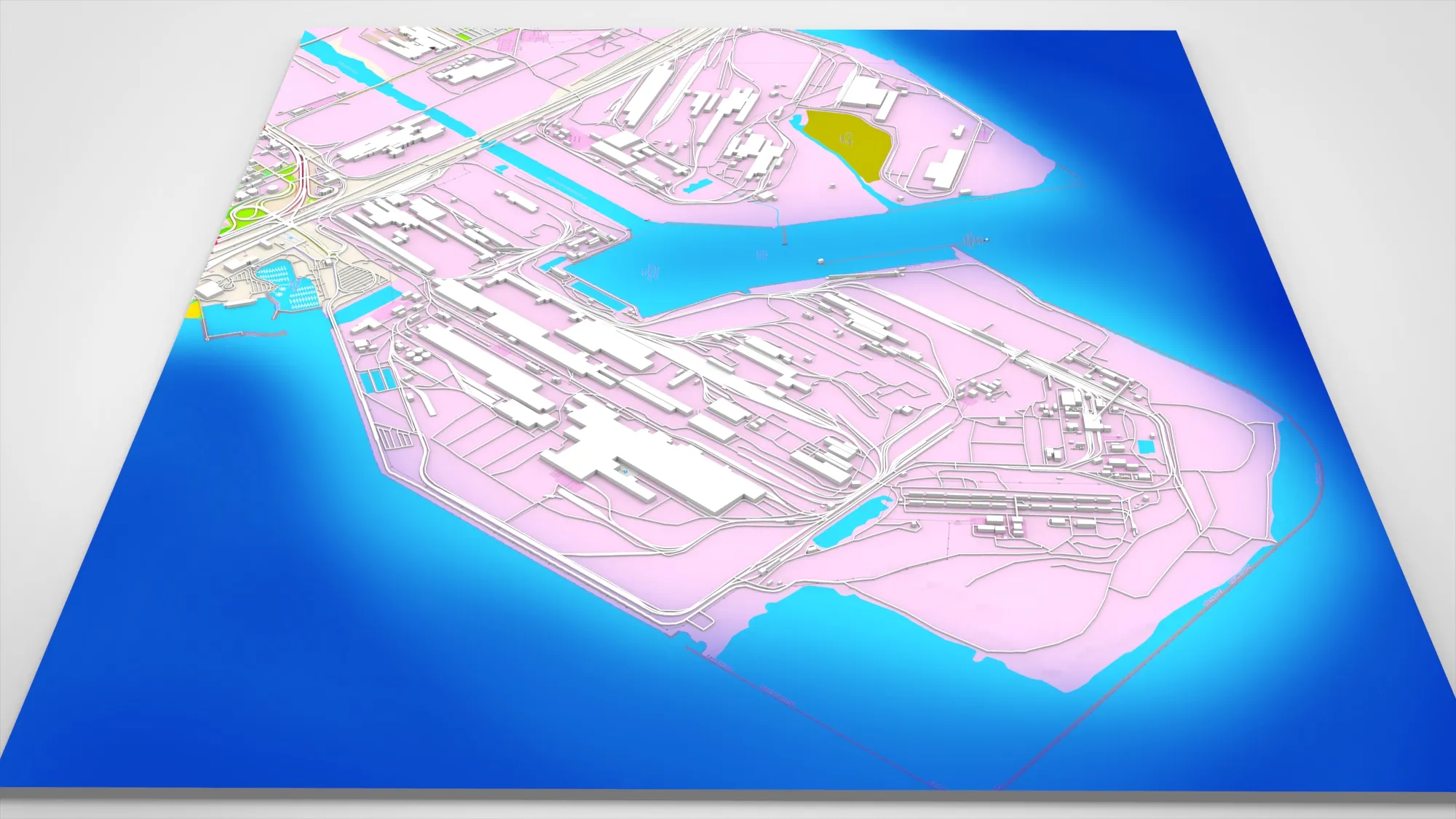 The Indiana Harbor Works Chicago Indiana USA 3D Model .c4d .max .obj .3ds .fbx .stl .blend 