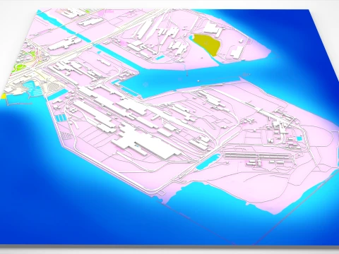 Las obras del puerto de Indiana Chicago, Indiana, EE.UU. Modelo 3D