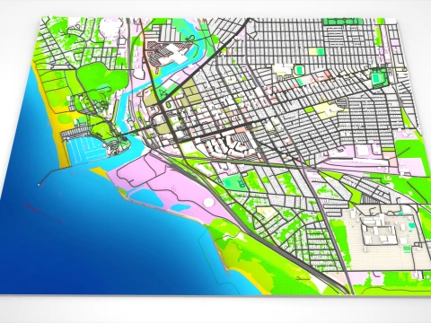 Cityscape Michigan City LaPorte County Indiana USA 3D Model