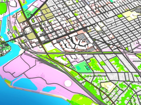 Cityscape Michigan City LaPorte County Indiana USA 3D Model