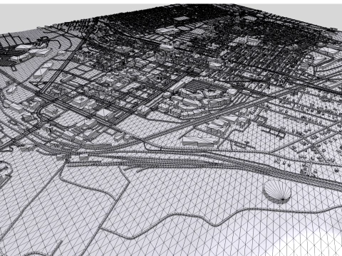 Cityscape Michigan City LaPorte County Indiana USA 3D Model
