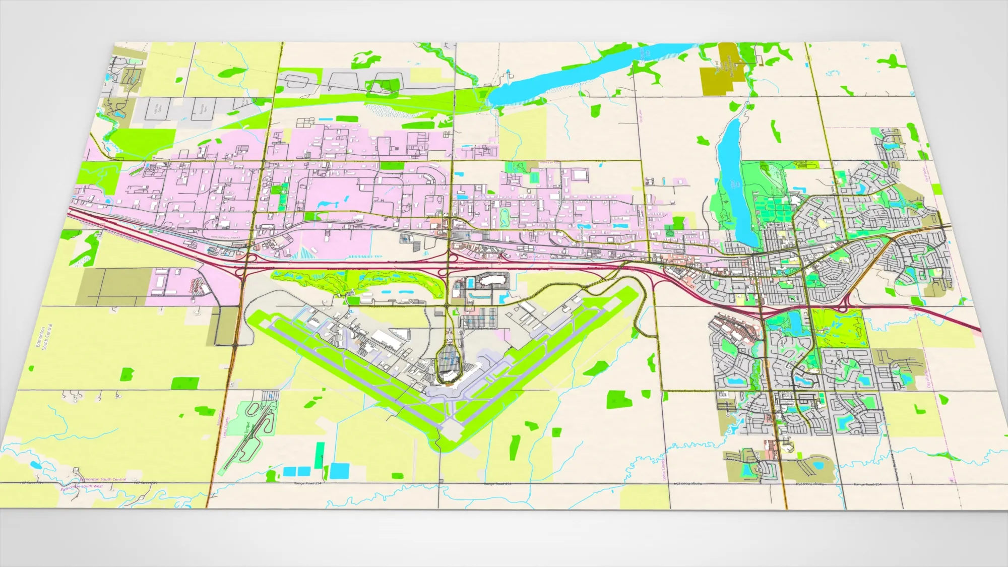 Cityscape Leduc Alberta Canada 3D Model .c4d .max .obj .3ds .fbx .stl .blend 