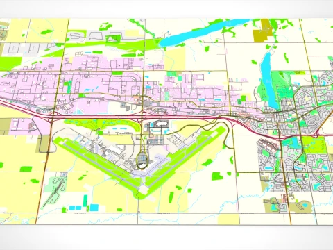 Şehir manzarası Leduc Alberta Kanada 3D Model