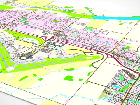 Cityscape Leduc Alberta Canada 3D Model