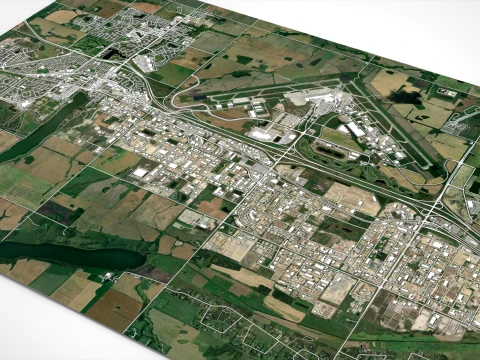 Cityscape Leduc Alberta Canada 3D Model