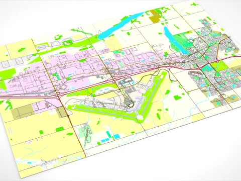 Cityscape Leduc Alberta Canada 3D Model