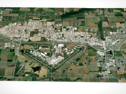Cityscape Leduc Alberta Canada 3D Model