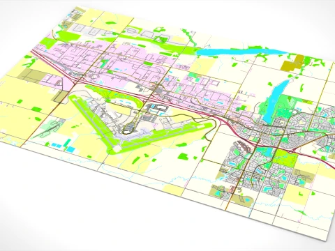 Cityscape Leduc Alberta Canada 3D Model